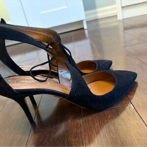 Aquazzura Black Suede Heels